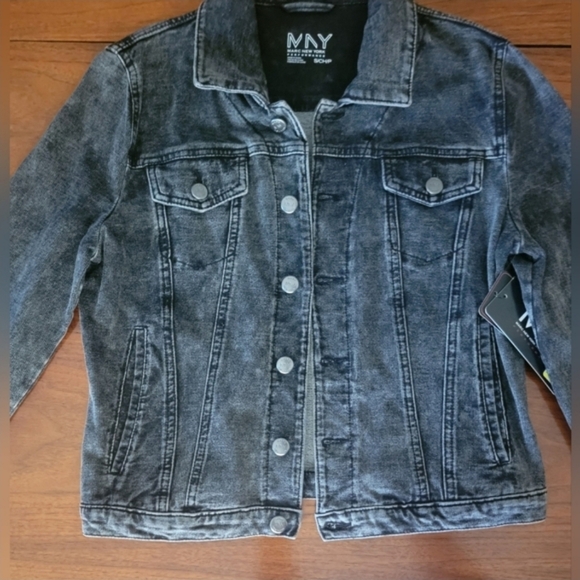 NWT Marc New York Charcoal Acid Wash Stretch Denim Jacket Size Small - Picture 16 of 16